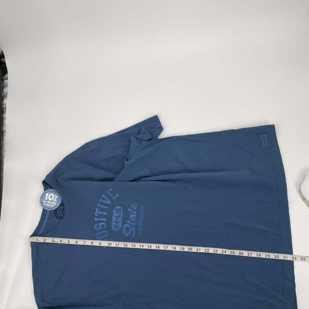 NWT Life Is Good XXL Mens Classic Fit Crusher Tee "Positive State" Graphic Blue - Picture 8 of 8